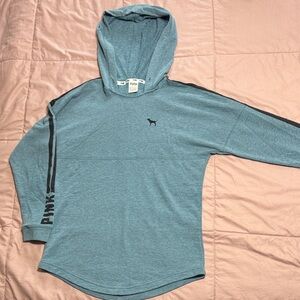 PINK Victoria's Secret Blue Hoodie with Black Accents